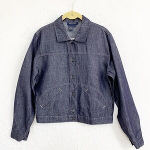 Boston Proper Vintage Cotton Linen Lightweight Trucker Jacket Sz 6